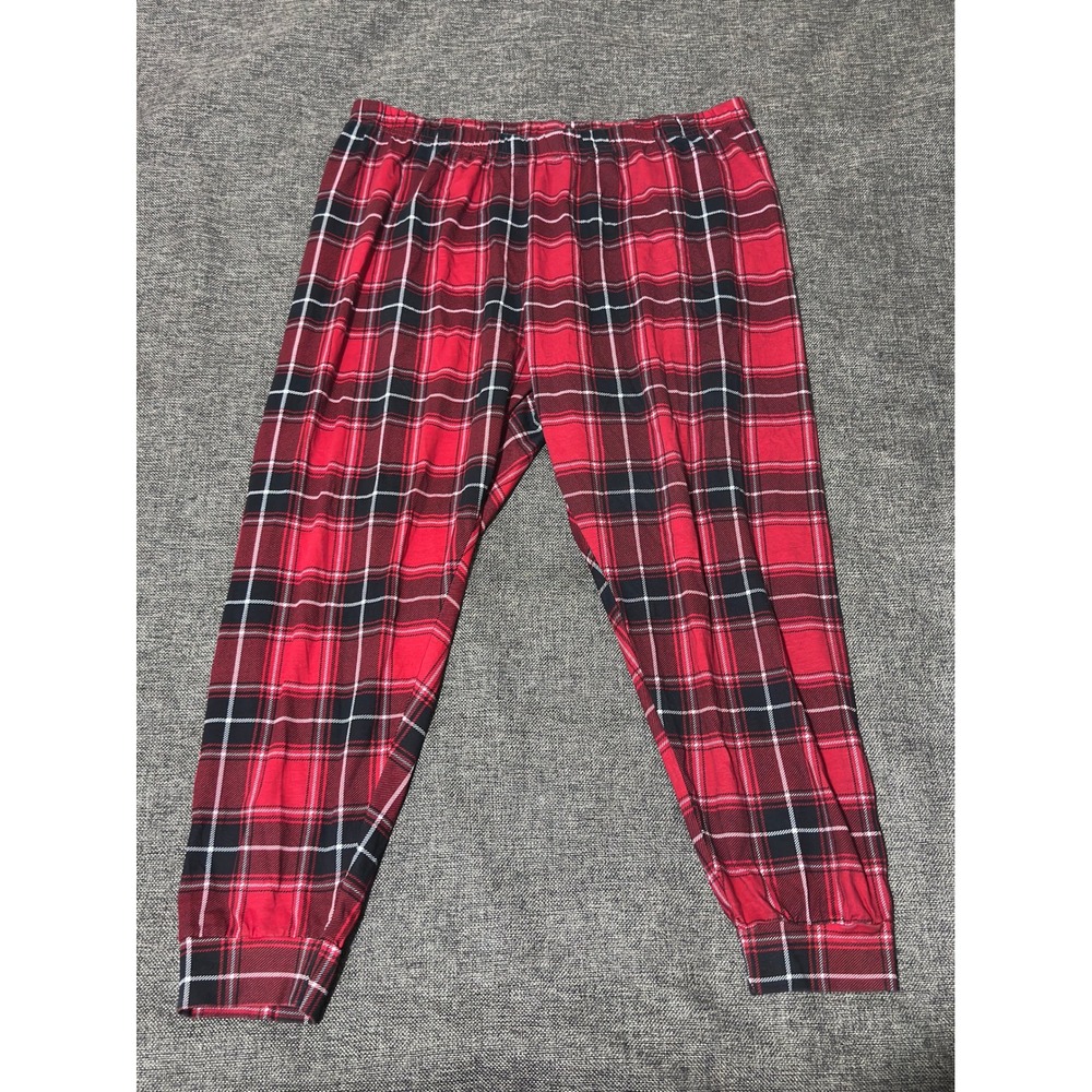 The Children's Place Adult XXL Pajama Pants Red Plaid Cotton Joggers
